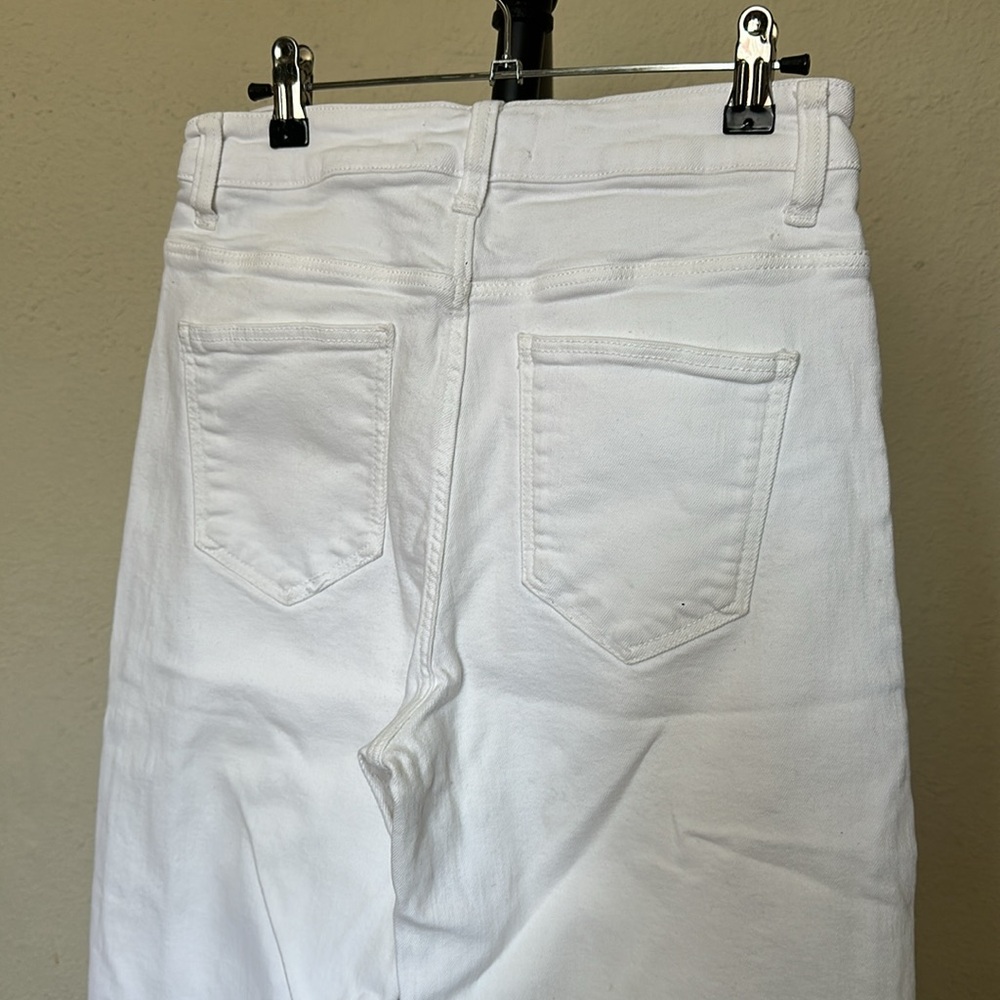 ZARA Straight Wide Leg Jeans in Ivory White size 8 - Picture 6 of 13